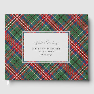 Rustikales Kariert Wedding Tartan Gästebuch