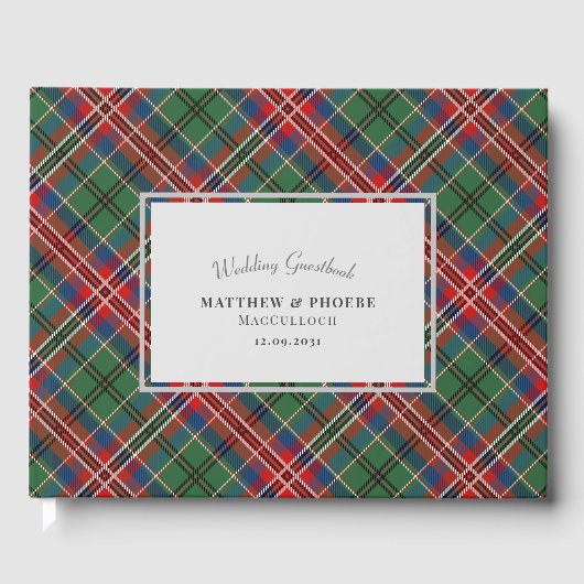 Rustikales Kariert Wedding Tartan Gästebuch (Vorderseite)