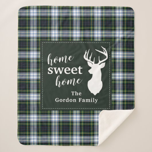 Rustikales Kariertes Bauernhaus Gordon Tartan Sherpadecke (Vorderseite)