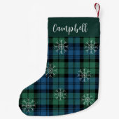 Rustikales Kariertes Campbell Tartan Grünes Bauern Kleiner Weihnachtsstrumpf (Rückseite)