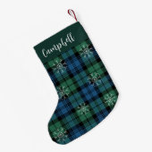 Rustikales Kariertes Campbell Tartan Grünes Bauern Kleiner Weihnachtsstrumpf (Rückseite (Hängend))