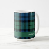 Rustikales Kariertes Campbell Tartan-Skript Kaffeetasse (VorderseiteRechts)