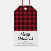 Rustikales Kariertes Drehbuch Weihnachten Geschenkanhänger (Vorderseite)