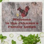 Rustikales Kariertes Eichhörnchen Geschirrtuch (Gefaltet)