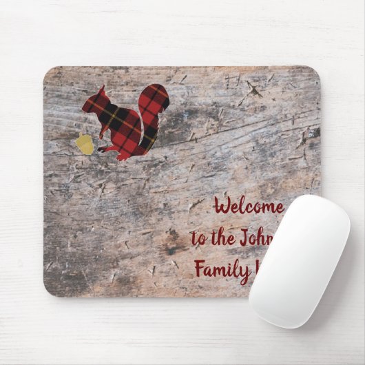 Rustikales Kariertes Eichhörnchen Mousepad (Mit Mouse)