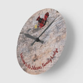 Rustikales Kariertes Eichhörnchen Runde Wanduhr (Winkel)