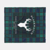 Rustikales Kariertes Elegantes Blackwatch Tartan Fleecedecke (Vorderseite (Horizontal))