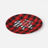 Rustikales kariertes erstes pappteller (Schrägansicht)