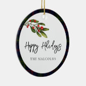 Rustikales Kariertes Foto Classic Tartan Keramik Ornament (Rechts)