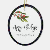 Rustikales Kariertes Foto Classic Tartan Keramik Ornament (Links)