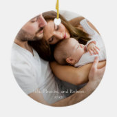 Rustikales Kariertes Foto Classic Tartan Keramik Ornament (Hinten)