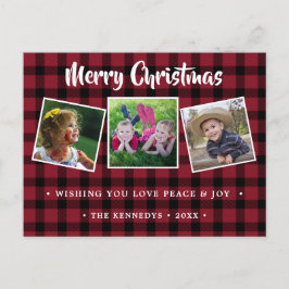Rustikales Kariertes Foto Feiertagspostkarte