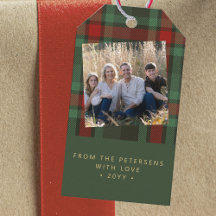 Rustikales kariertes Foto Weihnachten Familienurla
