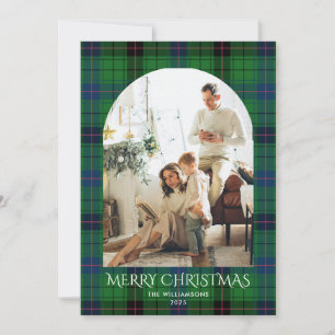Rustikales Kariertes Foto Weihnachten Tartan