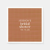 Rustikales Kariertes geometrisches Brautparty Serviette (Vorderseite)