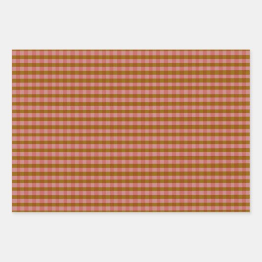 Rustikales Kariertes geometrisches Muster Geschenkpapier Set (Vorderseite 2)