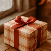 Rustikales Kariertes Gitter Nahtloses Fallmuster Geschenkpapier