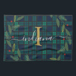 Rustikales Kariertes Monogramm Script Wreath Tarta Geschirrtuch<br><div class="desc">Lassen Sie sich am Strand mit unserem auffälligen runden Küchentuch, in dem klassischer Tartan auf moderne Eleganz trifft, kühn aussprechen. Die zeitlose karierte Farbwahl schafft eine raffinierte picknickbereite Leinwand, während die zeitgenössische Schrift-Typografie eine persönliche Touch verleiht, die dieses Handtuch einzigartig macht. Dieses Handtuch bietet sowohl Stil und Funktionalität - plus,...</div>