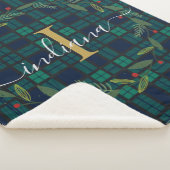 Rustikales Kariertes Monogramm Weihnachtsschaden T Sherpadecke (3/4)