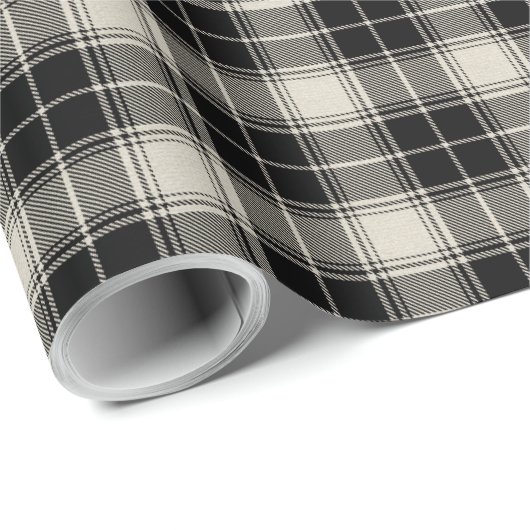 Rustikales Kariertes Muster Geschenkpapier (Rolleneckpunkt)