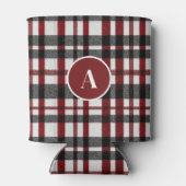 Rustikales Kariertes Muster in Weiß und Rot Dosenkühler (Rückseite)