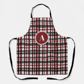 Rustikales Kariertes Muster in Weiß und Rot Schürze (Vorderseite)