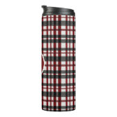 Rustikales Kariertes Muster in Weiß und Rot Thermosbecher (Nach rechts gedreht)