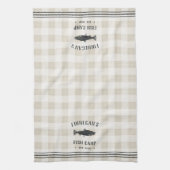 Rustikales Kariertes Personalisiertes Fischlager Geschirrtuch (Vertikal)
