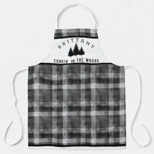 Rustikales Kariertes Personalisiertes Namenskoch i Schürze