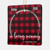 Rustikales Kariertes Pferd Memorial Pet Loss Keepa Keramikornament (Links)