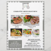 Rustikales Kariertes Restaurant Flyer (Vorne)