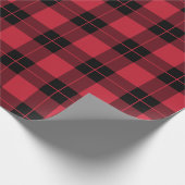 Rustikales Kariertes rotes Muster Geschenkpapier (Ecke)