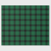 Rustikales kariertes schwarz-grünes Tartan-Landmus Geschenkpapier (Flach)