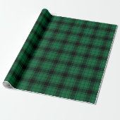 Rustikales kariertes schwarz-grünes Tartan-Landmus Geschenkpapier (Ungerollt)
