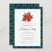 Rustikales Kariertes Wasser Campbell Tartan Weihna Einladung (Vorne/Hinten)