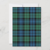 Rustikales Kariertes Wasser Campbell Tartan Weihna Einladung (Rückseite)