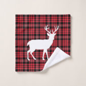 Rustikales Kariertes Weihnachten Badhandtuch Set (Waschlappen)