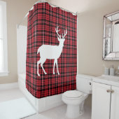 Rustikales Kariertes Weihnachten Duschvorhang (Beispiel)