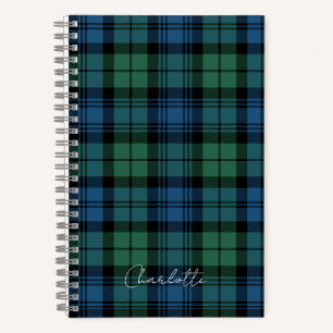 Rustikales Karo Campbell Grün Blau Tartan Notizblock
