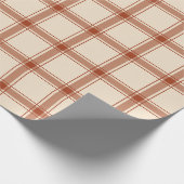 Rustikales Karo-Gitter Nahtloses Herbstmuster Geschenkpapier (Ecke)