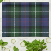 Rustikales Karo Lila und Grün Tartan Geschirrtuch (Gefaltet)