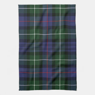 Rustikales Karo Lila und Grün Tartan Geschirrtuch