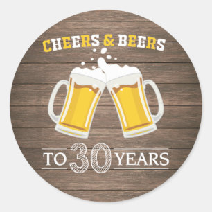 Rustikales Käse und Bier bis 30 Jahre Runder Aufkleber