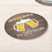 Rustikales Käse und Bier bis 30 Jahre Runder Pappuntersetzer (Angewinkelt)
