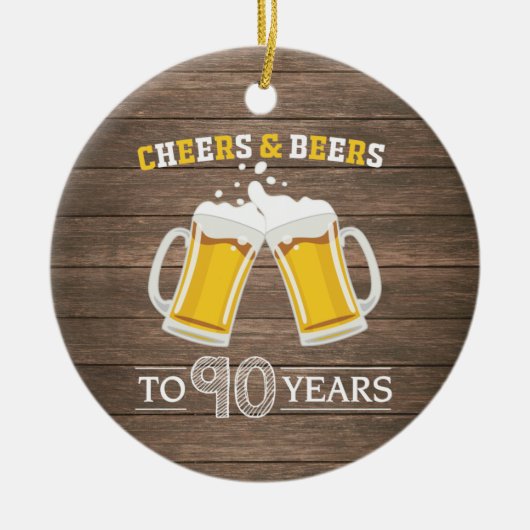 Rustikales Käse und Bier bis 90 Jahre Keramik Ornament (Vorne)