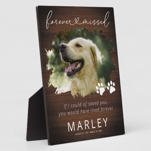 Rustikales Keepake-Haustier-Foto Fotoplatte (Seite)