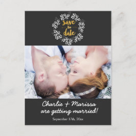 Rustikales Keilleaf SAVE THE DATE Foto Postkarte