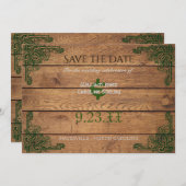 Rustikales keltisches Claddagh Save the Date (Vorne/Hinten)