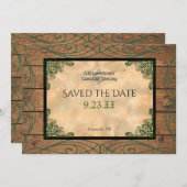 Rustikales keltisches Claddagh Save the Date Einladung (Vorne/Hinten)