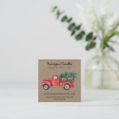 Rustikales Kerzenhandwerk Vintage LKW-Visitenkarte Quadratische Visitenkarte (Stehend Vorderseite)